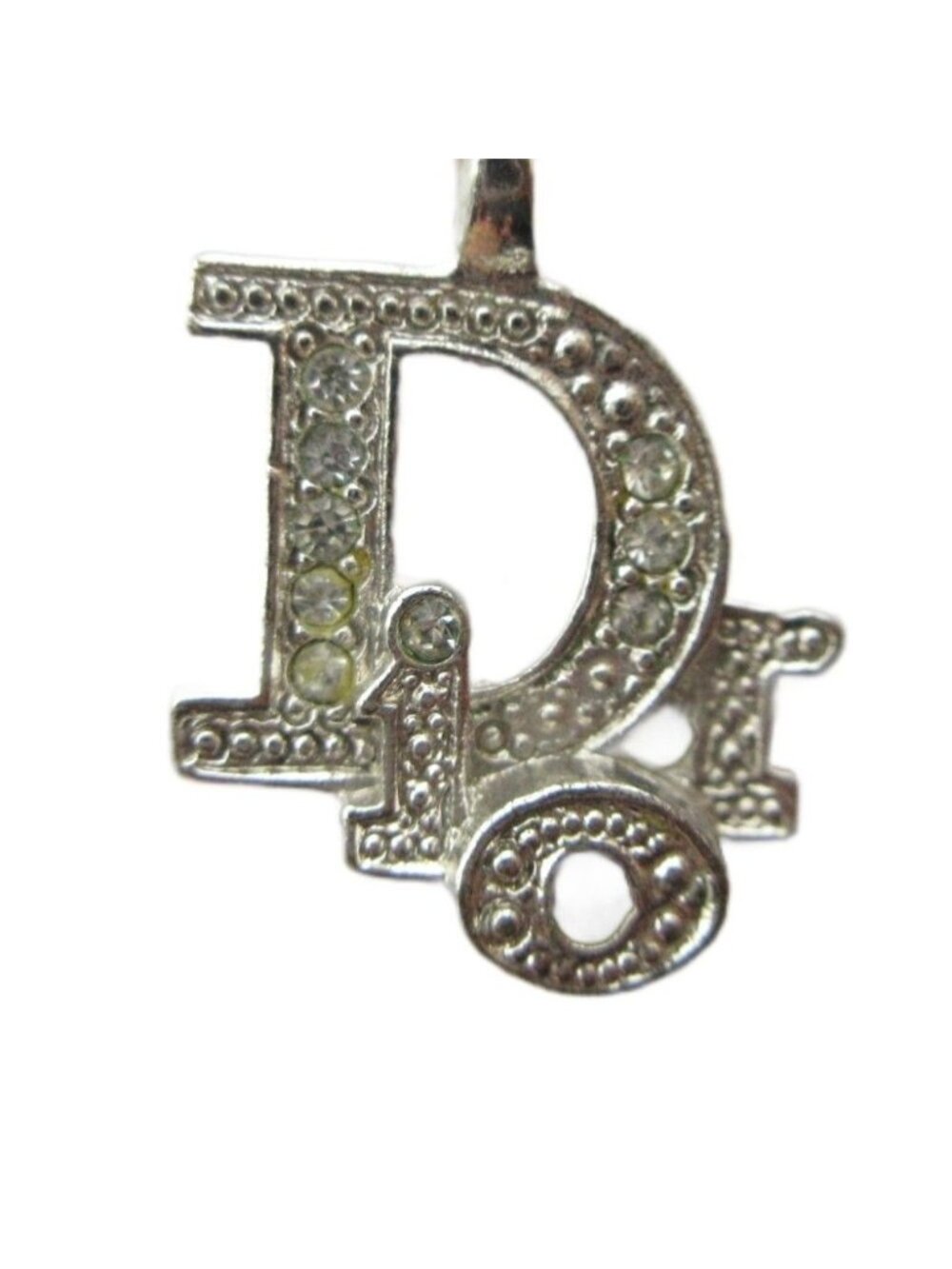Dior Pendant Logo Rhinestone Silver